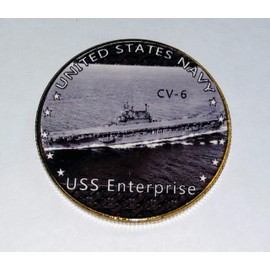 Navy USS Enterprise CV-6#9 Military Honor Challenge Coin