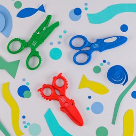 Vaessen Creative Set di Forbici per Bambini Granchio, Balena, Coccodrillo - 3 pz da 12 cm - Forbici punta arrotondata per la Sicurezza - Per Mancini e Destrimani - Progetti Creativi e di Hobbistica