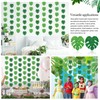 12 Pack Hanging Palm Leaves Decorations Tropica Jungle Green Garland