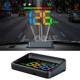 KWHUD Universal Car HUD Head-Up Display – Digital Speedometer, MPH Gauge, Dashboard Accessory, No Battery Required, Compatible with All Car Models