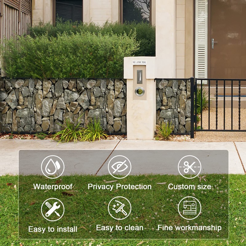 NAIMORUI PVC Balcony Privacy Screen Decorative Balcony Cover with Nylon