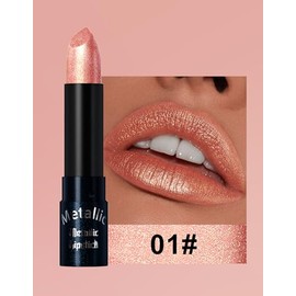 Erinde Brillo de Labios Líquido con Purpurina, Acabado Brillante y Metálico, Tinte de Labios Duradero y Resistente al Agua, no Se Transfiere, Maquillaje de Labios Muy Pigmentado Para Mujeres,1#
