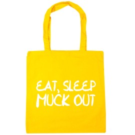 Hippowarehouse Eat Sleep Muck Out Horse Riding Tote Shopping Gym Beach Bag 42cm x38cm, 10 litres