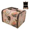 Treasure Chest Box Pink Butterfly Pattern Exquisite Retro Wooden PU