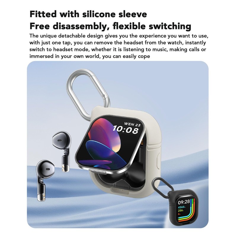NFC Smart Watch with Earbuds for Android & iOS, 2.01Inch