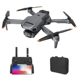 RC Drone with Camera 4K Dual Camera RC Quadcopter with ESC Lens 4 Sided Obstacle Avoidance Waypoint Flight Gesture Control Storage Bag Package 2 Battery