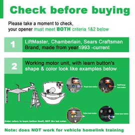 Garage Door Keypad with 2 Garage Door Opener Remote, for Liftmaster Chamberlain Craftsman Garage Door Opener Keypad Remote 877Max 893LM 893Max 891LM 371LM 971LM, Yellow Red Orange Purple Learn Button
