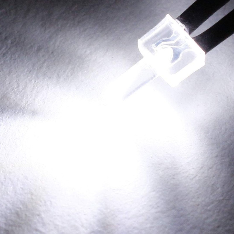 uxcell 10Pcs 2mm Pre Wired LED, White DC6-12V Diffused Lens,