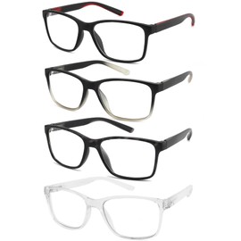 Blue Light Blocking Reading Glasses for Men,4 Pack Stylish Computer 2.75 Readers with Spring Hinges,Anti Glare/Eye Strain Filter UV Ray Magnigying Reader Eyeglasses,+2.75 Magnification Strength