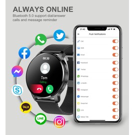 Smart Watch for Women (Make/Answer Call), 1.32" HD Full Touch Screen Smartwatch for Android iOS Phones Waterproof Fitness Tracker with AI Voice Control Heart Rate Sleep Pedometer, Gifts for Women