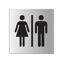 Aluminium Door Sign No.17135-E Toilet Men/Women 120x120mm