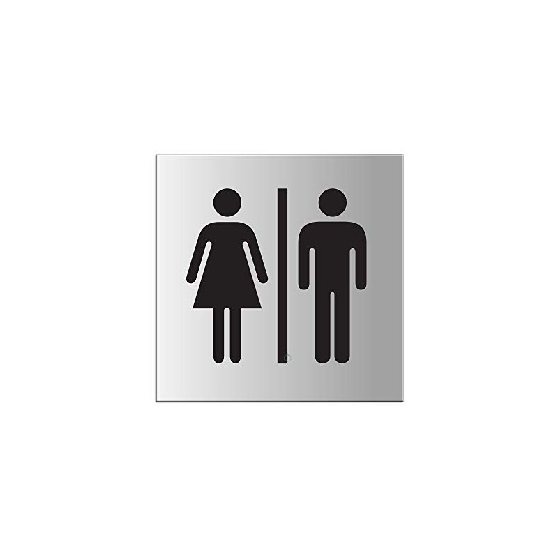 Aluminium Door Sign No.17135-E Toilet Men/Women 120x120mm