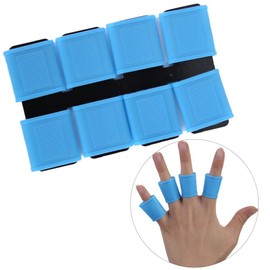 EVTSCAN 8個 シリコン 滑り止め 弾力性 ゴルファー スイング グリップ ゴルフ フィンガー バンド カバー セット [ブルー]