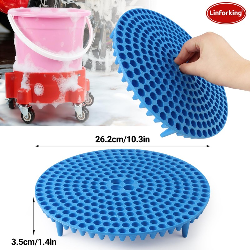 Bucket Dolly 5 Gallon with Wheels,360°Rolling Car Wash Bucket Roller