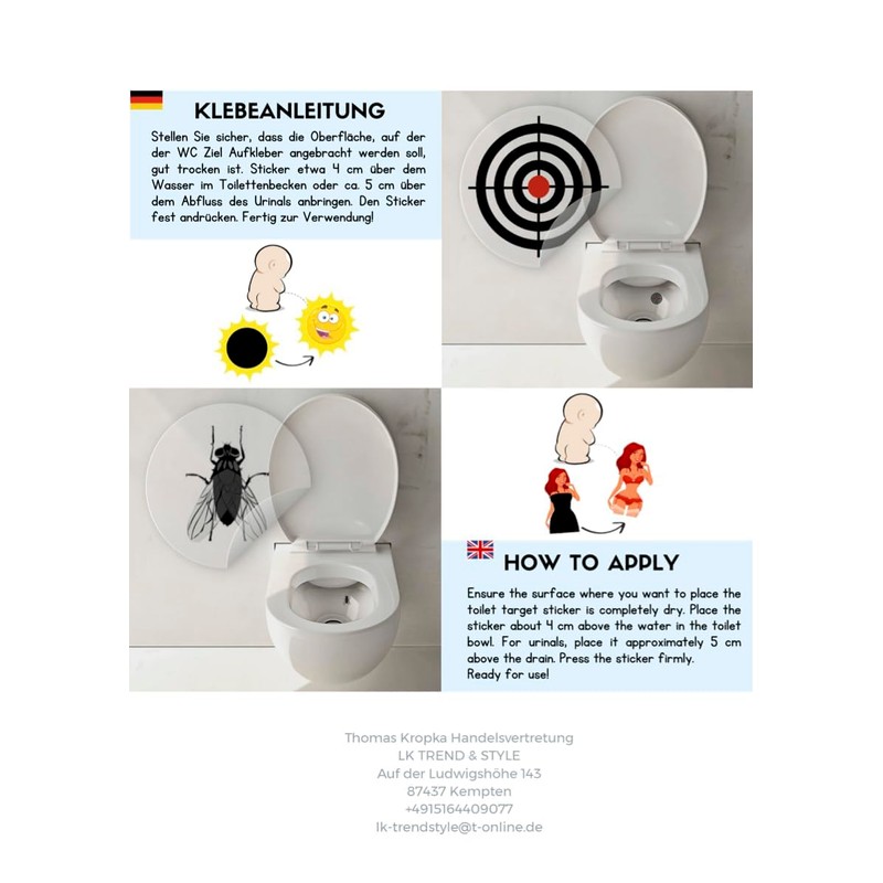 Toilet Sticker Set of 6 Toilet Stickers Target Shark Design