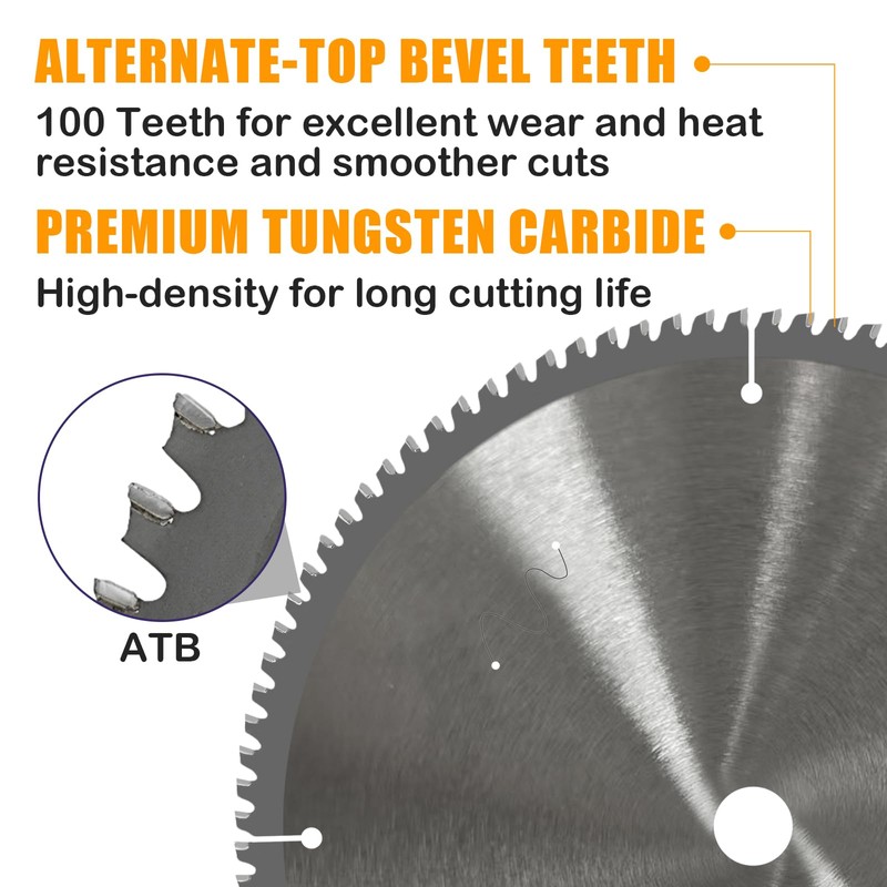JINSINA 12" 100T Aluminum Circular Saw Blade, Table Miter Saw