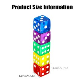 BZKSER Dice Set - 20 Pieces Dice Colourful Set 6-Sided, 14 mm, D6 Dice with Round Corners, Tenzi Dice Game, Colourful Dice, Colours Dice Set, Dice for Dice Games Table Games, 5 Colours