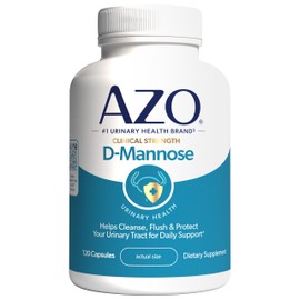 AZO D Mannose Urinary Tract Health, Cleanse, Flush & Protect The Urinary Tract, No.1 Pharmacist Recommended Brand, Clinical Strength, Non-GMO, 120 Count