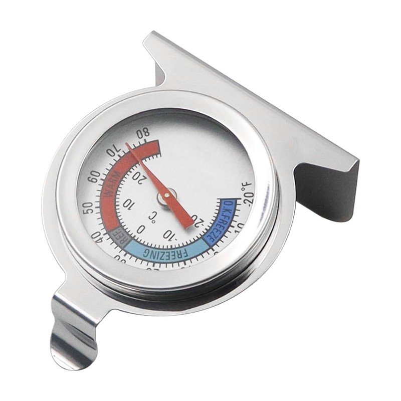 Alnicov 2pcs Fridge Freezer Refrigerator Thermometer Room Mechanical Thermometer Stainless