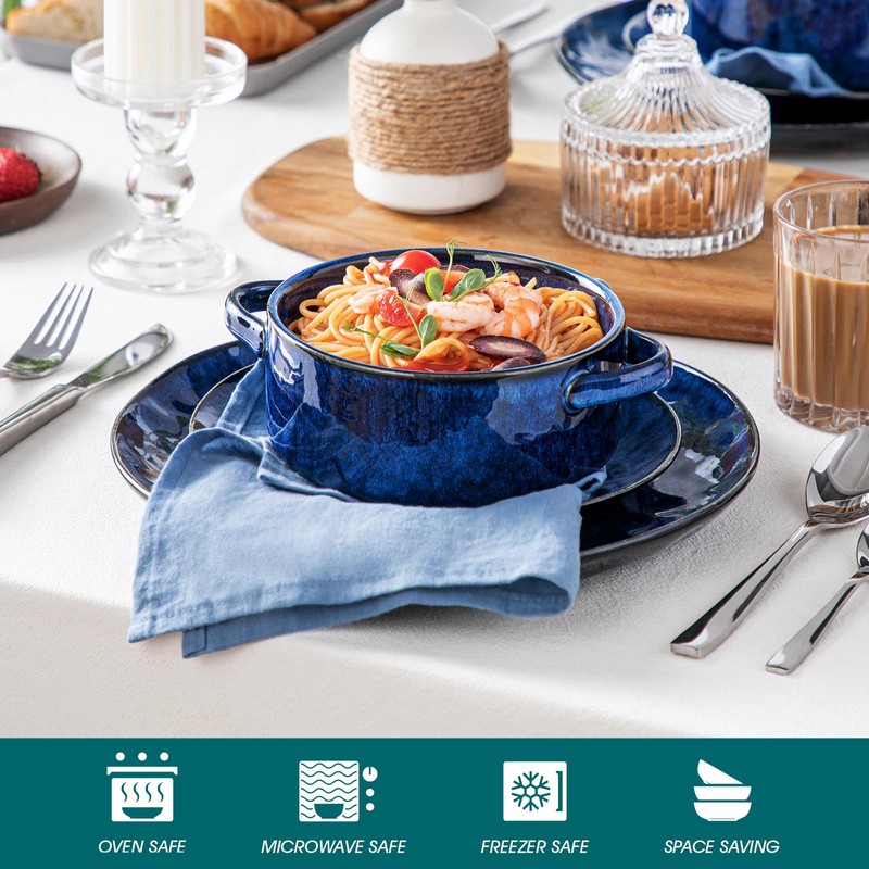 vancasso Starry Soup Bowls with Handles, 30 Oz French Onion