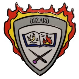 Dark Spark Decals Wizard Class Shield - 1.5" Enamel Pin, Great for Tabletop Gamers