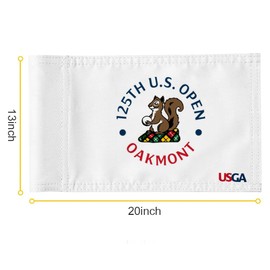 2BUT 2025 US Open Flag Oakmont Golf Pin USGA Flag Practic Putting Green Golf Flag For Backyard Garden Double-Sewn 600D Nylon Miniature Pin Flag egulation Tube Flag(white 20"x13")
