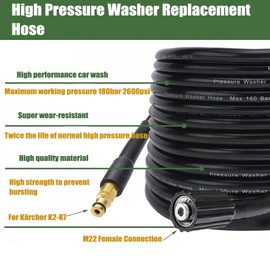 6M Pressure Washer Hose for Karcher K2 K3 K4 K5 K6 K7, M22-14mm Pressure Washer Replacement Hose Extension Hose