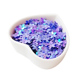 20g Flower Loose Sequins Paillettes Bead,Plastic Plum Blossom Loose Sequins,10mm Purple Flower Disk Sequins for Scrapbooking,Sewing Dresses,Stage Decorations