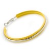 60mm D/Yellow Enamel Hoop Earrings/Silver Tone/Large