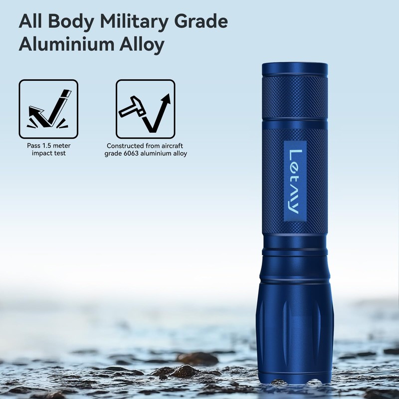 LETMY Tactical Flashlight - 2 Pack LED Flashlights High Lumens