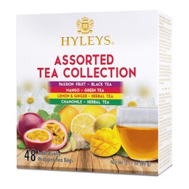 Hyleys Assorted Tea Collection - (Passion Fruit, Mango, Lemon, Ginger, Chamomile) - 48 Tea Bags