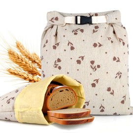 Sourdough Bread Bags for Homemade Bread 2 Pack, Cotton Beeswax Bags, Reusable Breads Bag, Sourdough Bag