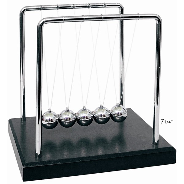 PowerTRC Newtons Cradle Balance Balls 7 1/4" | Science Physics Gadget | Desk Toys & Accessories