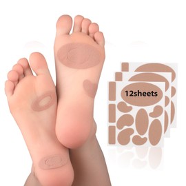 Moleskin for Blisters Feet, Moleskin Adhesive Pads, Moleskin Pads for Shoes, Toes, Heel | Blister Prevention and Reduce Friction (12 Sheets - 132 Pieces Total)