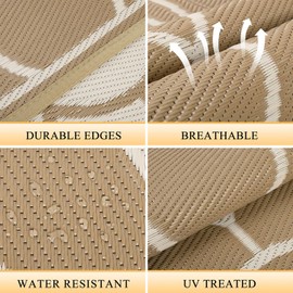 MJIAHOMDEC Outdoor Rug 9x12 ft for Patios Waterproof Reversible Plastic Straw Rug Patio Mat Clearance Outdoor RV Camping Mat Outside Area Rug Carpet for Porch,Deck,Camper,Balcony,Backyard