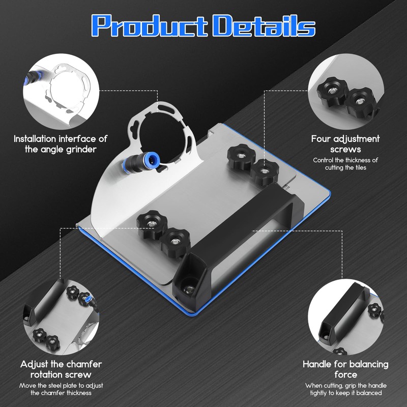 Angle Grinder Stand for Tile 45° Chamfer Cutting, 45° Angle
