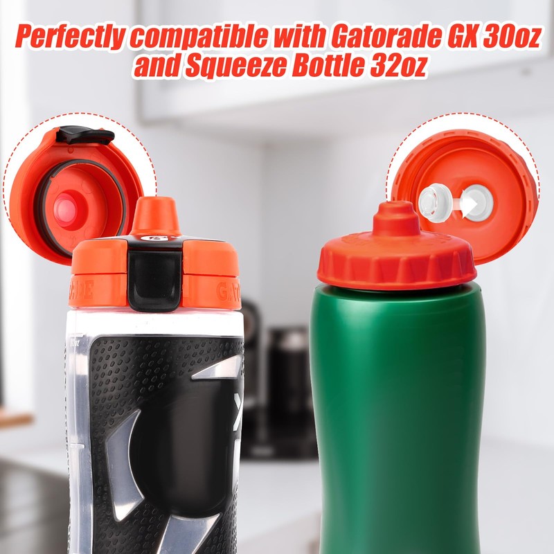 6pcs Dispensing Rubber Valves Compatible with Gatorade Water Bottle, Silicone