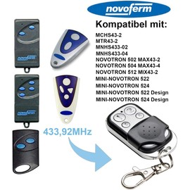 Garage Door Gate Transmitter Handheld Transmitter for Novoferm Novotron 502/504/512/522/524 Frequency 433.92 MHz (Pack of 3)
