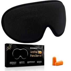 Antifaz para dormir, el antifaz OIOSEN con diseño 3D para mujeres, hombres, súper suave y bloqueo de la luz 100% y con forma en 3D (Negro)