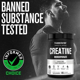 Polvo de creatina monohidrato de 0.18 onzas, suplemento de creatina prémium para el crecimiento muscular, mayor resistencia, mayor energía y mejor ren