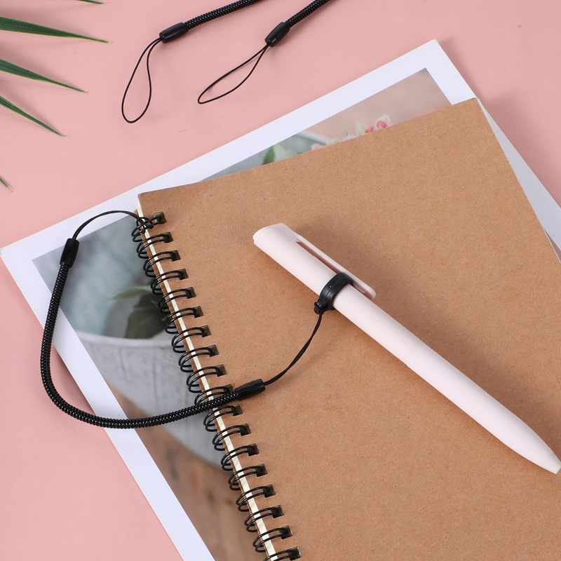 Aeaocvo 4PCS Elastic Pen Leash Pen Lanyard Retractable Spring Coil