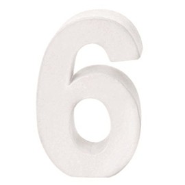 GLOREX Cardboard Number 6, FSC Mix, White, 10 x 7 x 3.5 cm