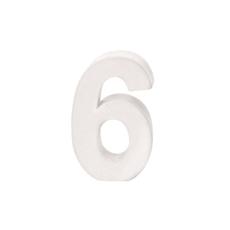 GLOREX Cardboard Number 6, FSC Mix, White, 10 x 7