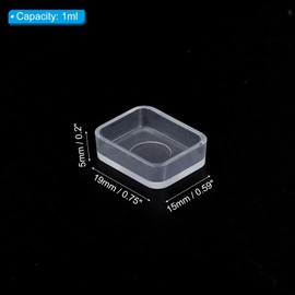 PATIKIL 1ml Watercolor Pans, 50 Pieces Empty Half Pans, Plastic Watercolor Cans, Watercolor Oil Paintings, Acrylic Paints, Travel Tin Case, Palette Style for 2, Clear