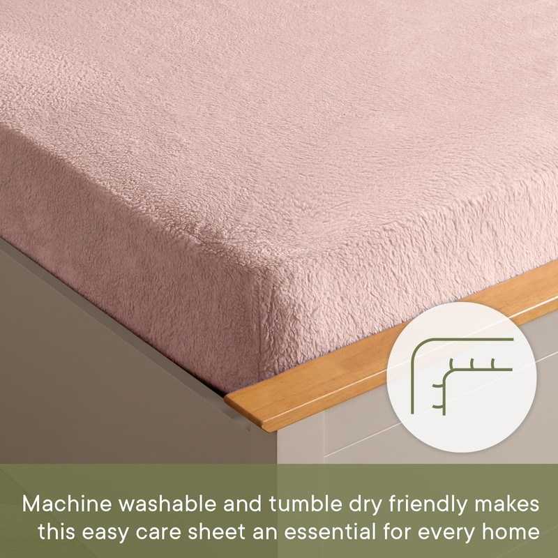 Brentfords Teddy Fleece Fitted Bed Sheet Thermal Warm Soft Luxury
