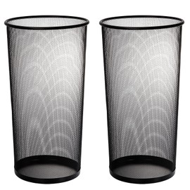Youeon 2 Pack Large Umbrella Holder, 10.5x20 Inch Metal Mesh Umbrella Stand, Freestanding Bucket for Umbrellas, Canes, Walking Sticks, Wrapping Paper, Entryway, Home, Office, Hotel, Black