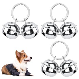 3 Pcs Cat Bells For Collars Loud - Dog Bells Collar Round Handmade Copper Pendant Bells Brass Bells - Cat Collar With Bell Loud Dog Bells Key Rings - Pendant Bells For Dogs Cats Harness Training