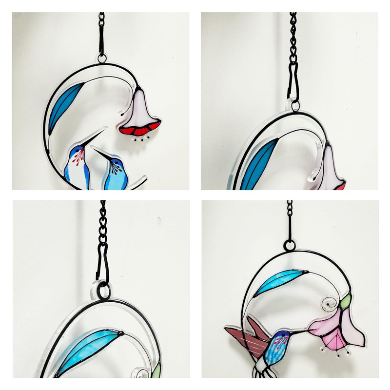 8 Pcs 20 Inch Stained Glass Window Hanging Chain -