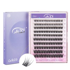 GAQQI Lash Clusters, Wispy Cluster Eyelash Extensions D Curl Cluster Lashes, Eyelash Clusters 10-16mm Mixed Length, Natural Looking 120PCS Diy Individual Lashes at Home(GQ03, D Curl, MIX10-16mm)