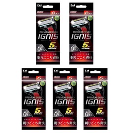 Premium Disco Ignis 5 Blades Disposable Razors, Pack of 6 [Set of 5, 30)